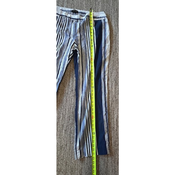Liz Clairbourne Cotton Linen Blend Casual Womens Striped Pants Size 18 - Picture 4 of 8